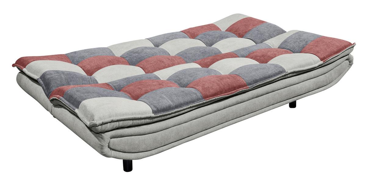 Schlafsofa Mit Bettkasten Patch, Mischgewebe - Schlammfarben/Beere, Basics, Holzwerkstoff/Textil (188/90/89cm) - MID.YOU