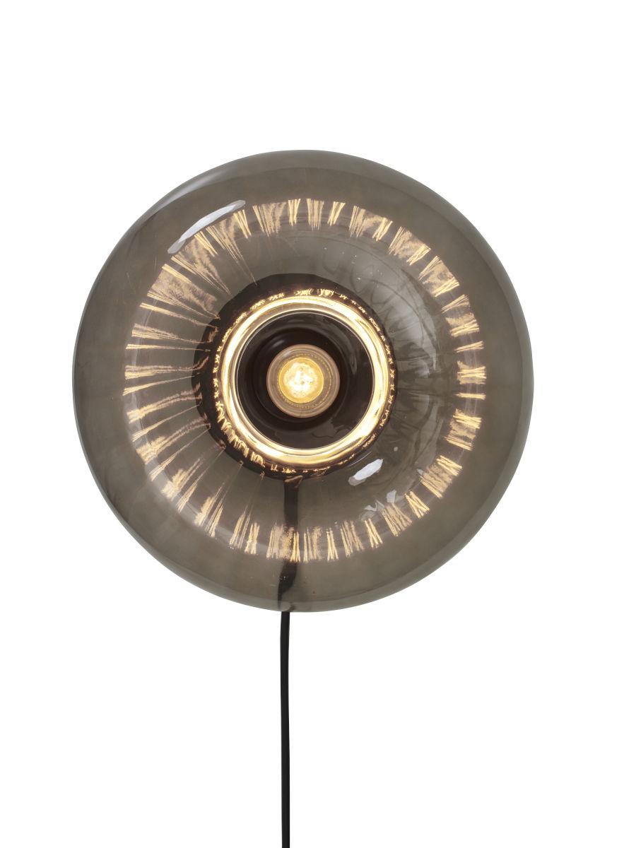 Wandleuchte Brussels 1-Flammig mit Schalter - Anthrazit/Goldfarben, Basics, Glas/Metall (28cm) - It's about Romi