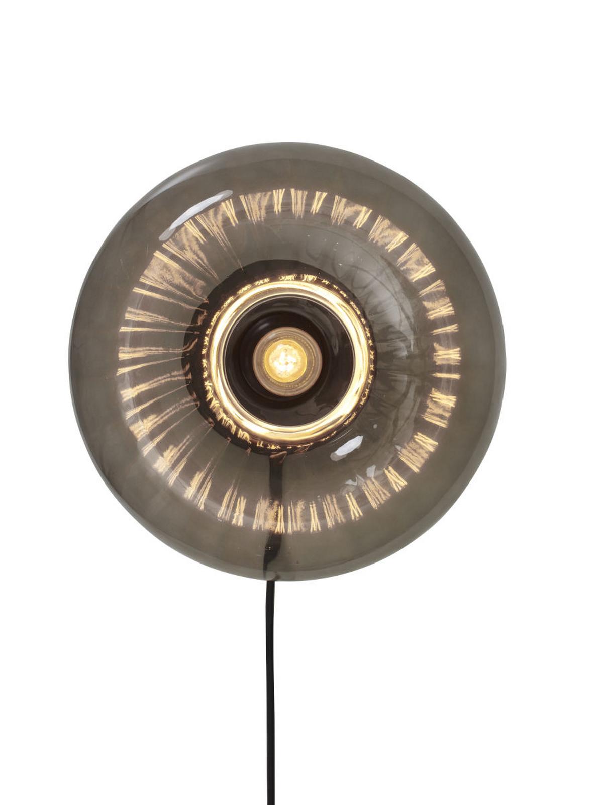 Wandleuchte Brussels 1-Flammig mit Schalter - Anthrazit/Goldfarben, Basics, Glas/Metall (28cm) - It's about Romi