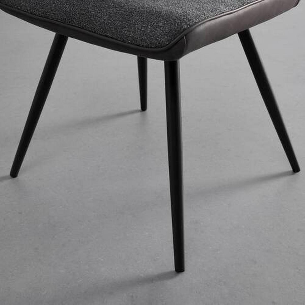 Jedálenská stolička Eva tmavosivá - čierna/tmavosivá, Modern, kov/drevo (49/91/59cm) - Bessagi Home