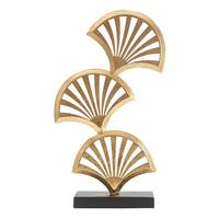 Skulptur Triple Leaf Goldfarben, B: 23,5 cm - Goldfarben/Schwarz, Basics, Metall (23.5/44/10cm)