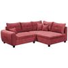 Ecksofa Mit Schlaffunktion + Kissen Lea, Polyester-Nylon - Beere/Schwarz, Basics, Holzwerkstoff/Textil (248/176cm) - MID.YOU