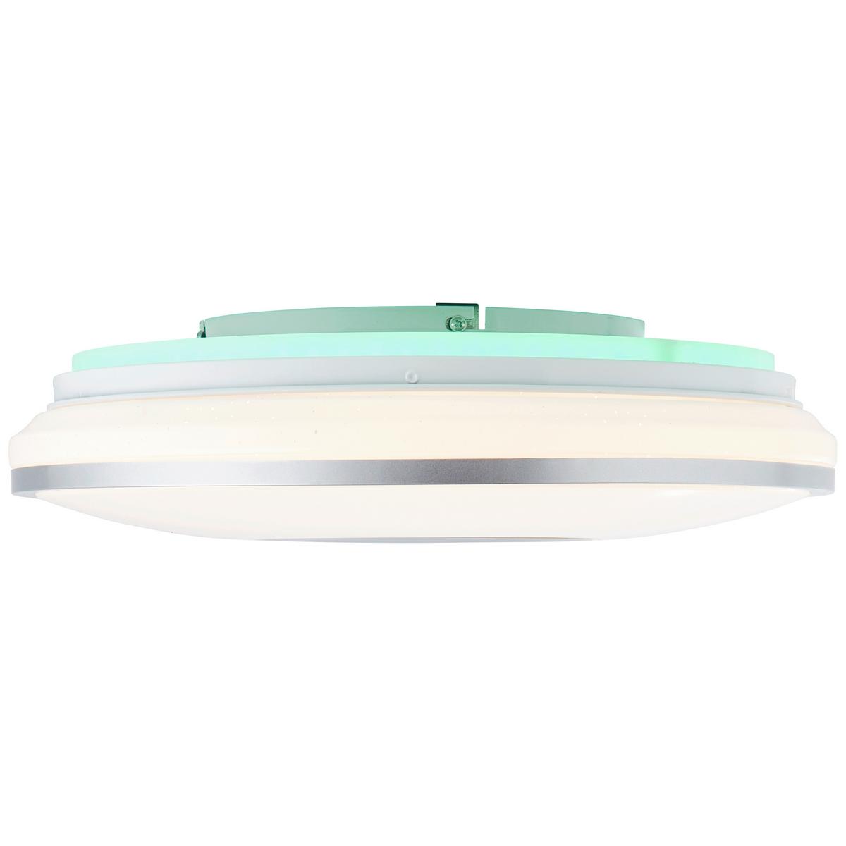 LED-Deckenleuchte Visitation Ø 39 cm mit Sternenhimmel - Silberfarben/Weiß, Design, Kunststoff/Metall (39/10,3cm) - Brilliant