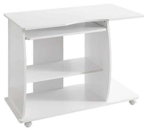 Písací stôl diana biely - biela, Konventionell, kompozitné drevo/plast (50/90/71cm) - MID.YOU