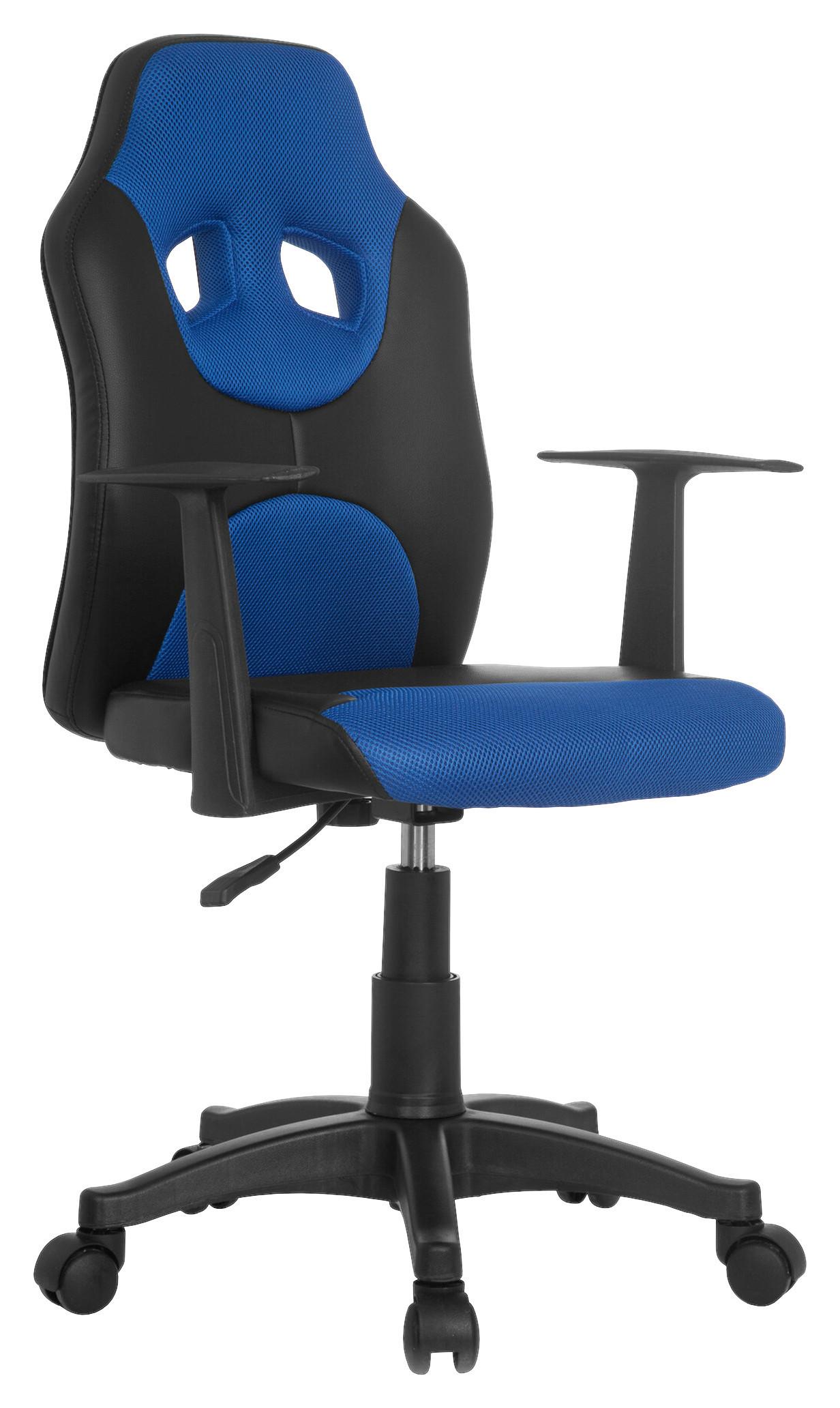 Jugenddrehstuhl Kid Racer Al Blau/Schwarz - Blau/Schwarz, Basics, Kunststoff (54/90-100/48cm) - MID.YOU