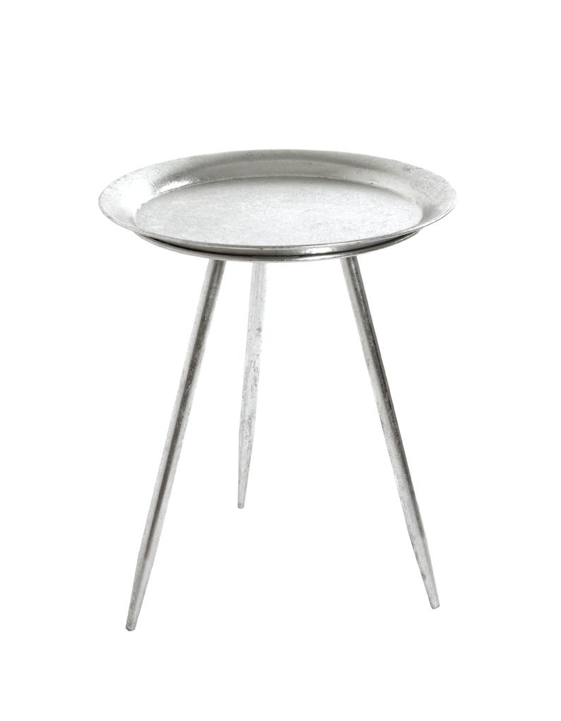 Príručný stolík Franz 2, strieborná, P: 44 cm - strieborná, Modern, kov (44/54cm) - Mömax