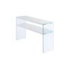 Beistelltisch mit Ablage Elementary Weiß - Klar/Weiß, Basics, Glas/Holzwerkstoff (32/110/75cm) - Kayoom