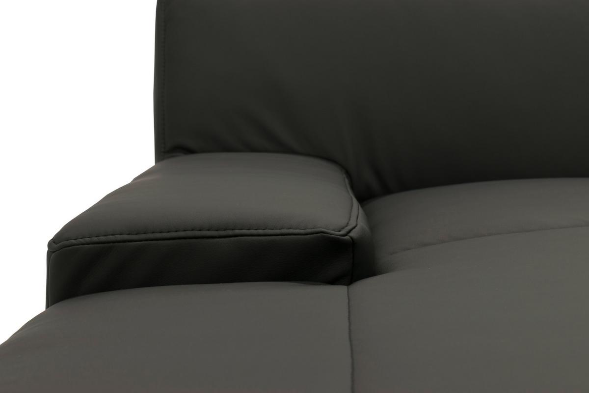 Ecksofa Mit Schlaffunktion Norma Schwarz Lederlook - Wengefarben/Schwarz, Design, Textil (153/268cm) - MID.YOU