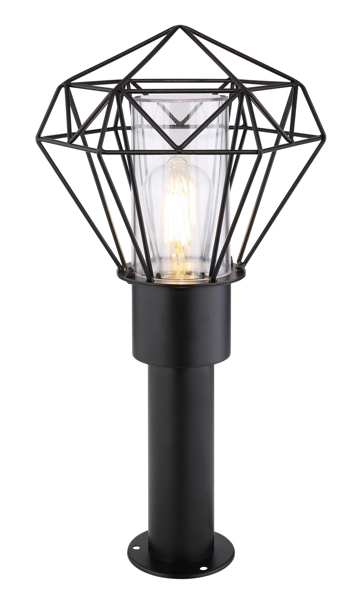 Außenleuchte Horace 15 Watt Edelstahl - Klar/Schwarz, Basics, Kunststoff/Metall (22,5/25,5/50cm) - Globo