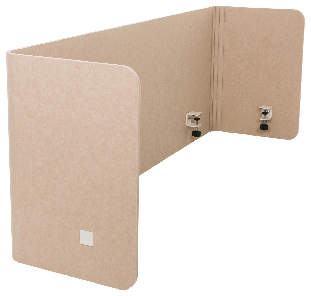 Trennwand Flexmiut U - Beige, Basics, Kunststoff/Textil (160/40/2cm) - MID.YOU