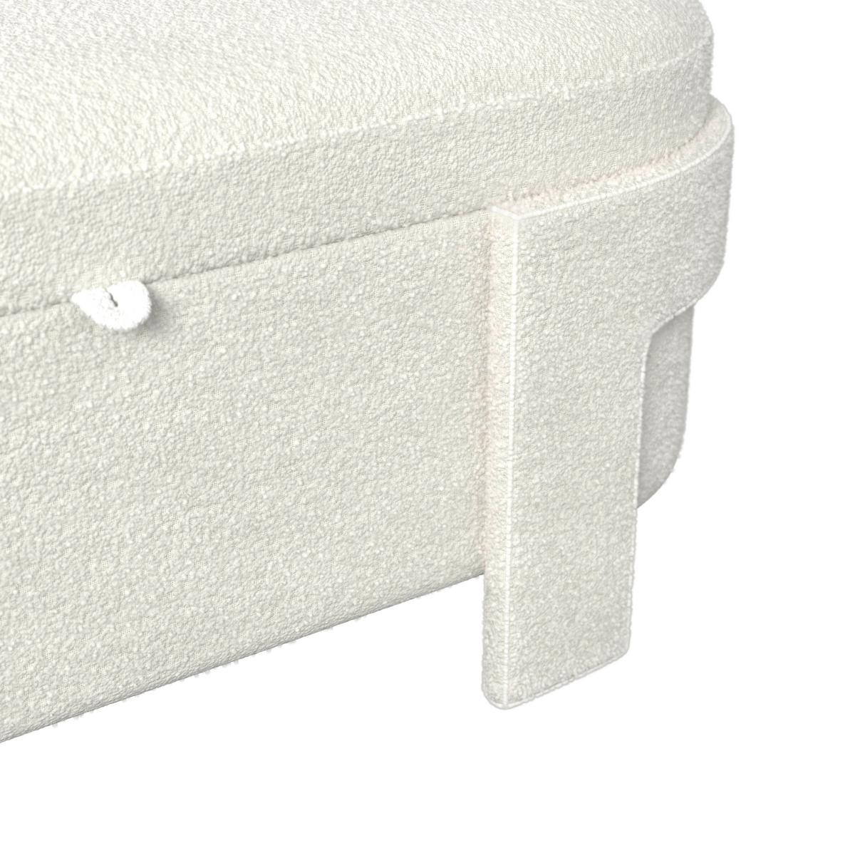 Čalouněná taburetka BENJI s úlož.prostorem, slonovinová - slonovinová, Moderní, dřevo/textil (125/51/49cm) - Bessagi Home