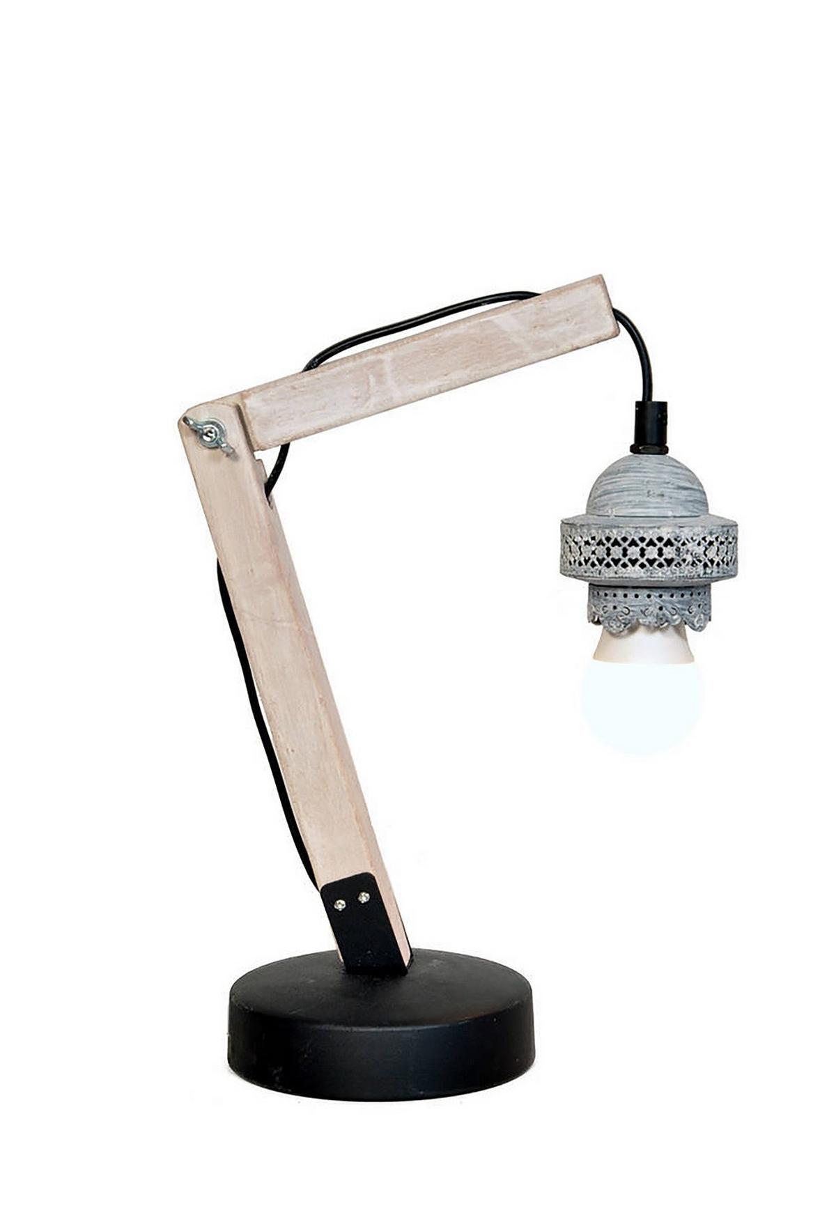 Tischlampe Rossa Grau/ Braun/schwarz - Trend (16/13/38,5cm) - Kayoom