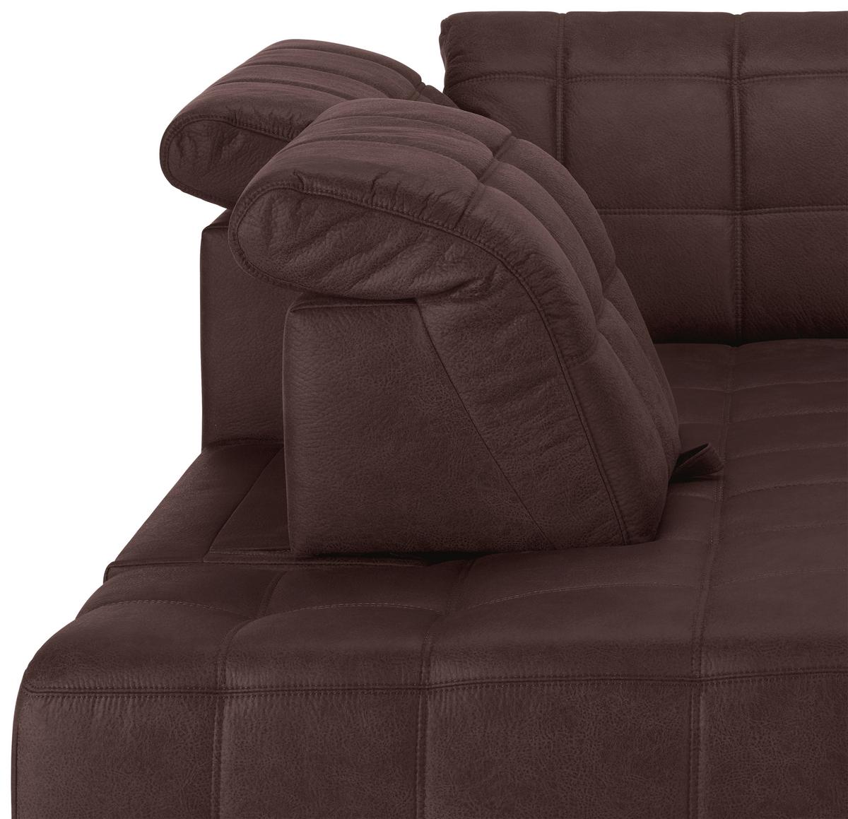 Rohová sedačka PANAMA, levá, hnědá - černá/hnědá, Konvenční, kov/textil (216/304cm) - Premium Living