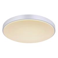 Led-deckenleuchte Ø 41 Cm Mit Farbtemperaturwechsler - Silberfarben/Opal, Basics, Kunststoff/Metall (41/6cm) - Globo
