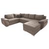 Wohnlandschaft Terana Mit Schlaffunktion, Taupe - Taupe/Chromfarben, KONVENTIONELL, Textil (219/305/157cm) - Livetastic