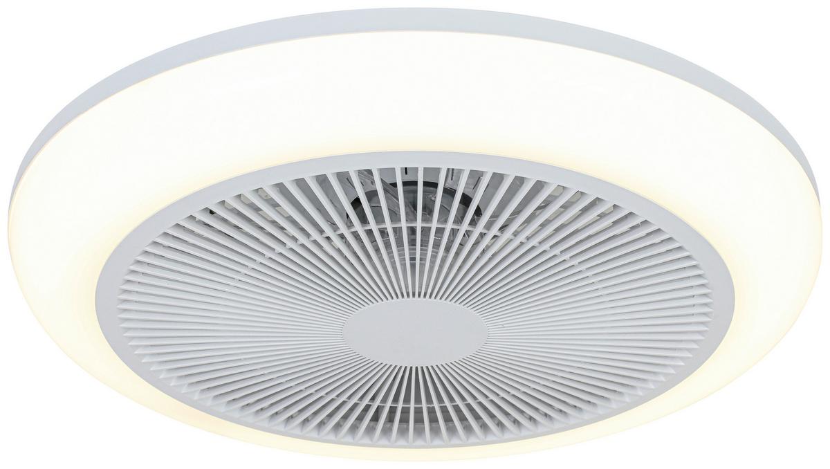STROPNÍ VENTILÁTOR OLIVER - bílá/průhledné, Moderní, kov/plast (46/14,5/14,5cm) - Mömax