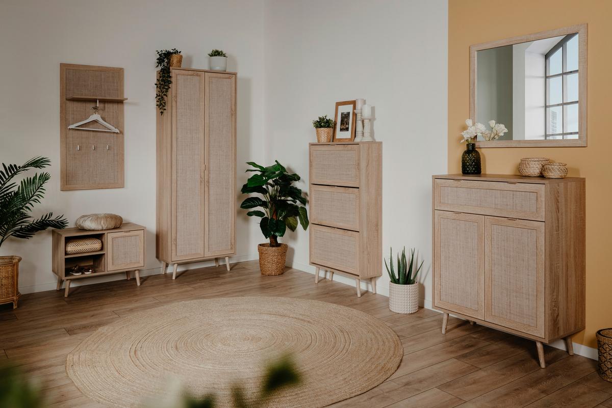 Garderobenpaneel Bali Eiche Dekor Mit Hutablage B: 55 Cm - Eichefarben, Basics, Holzwerkstoff (55/110/30cm) - MID.YOU