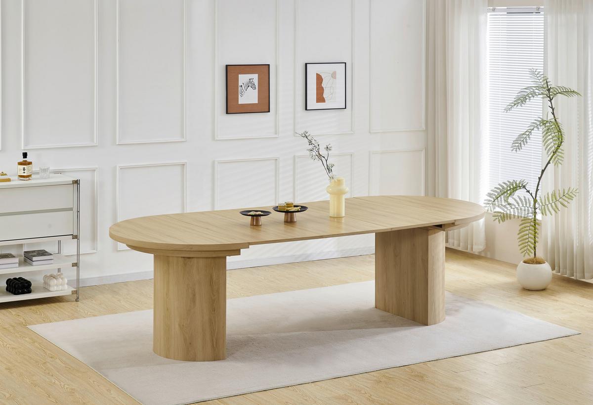 Esstisch Kiruna Eichefarben L: 115-268 cm - Eichefarben, MODERN, Holzwerkstoff (115/268/115/76cm) - P & B