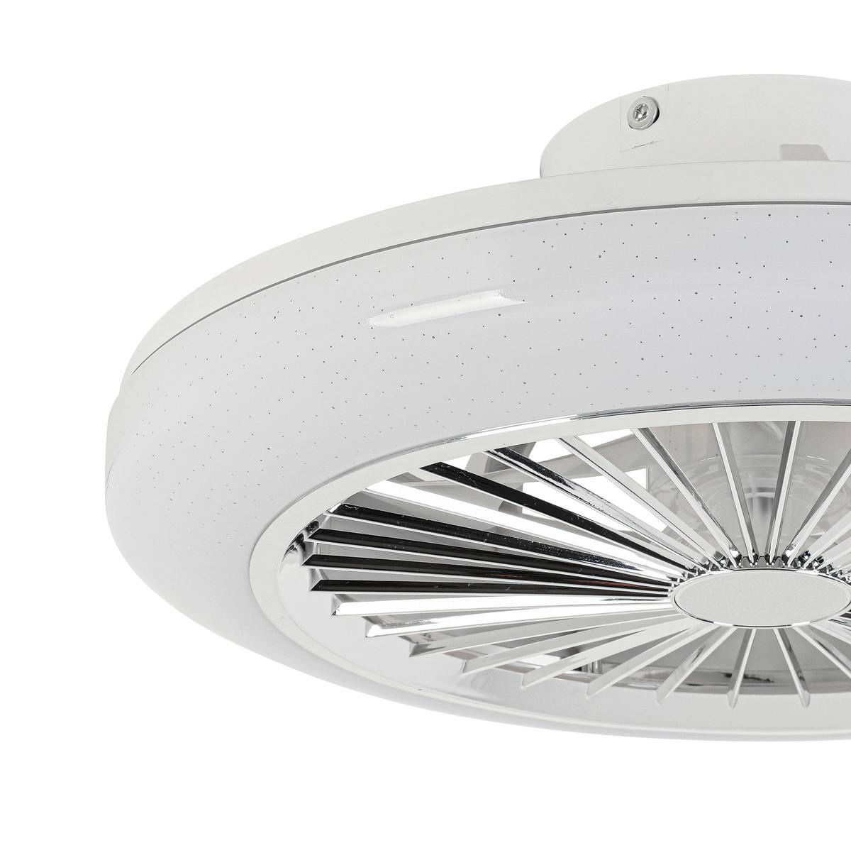 STROPNÍ VENTILÁTOR TUIO - bílá/barvy chromu, Moderní, plast (45/16cm) - Mömax