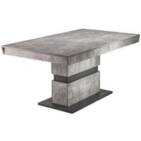 Esstisch ausziehbar Matthew 140-195x90 cm Grau Betonoptik - Dunkelgrau/Grau, MODERN, Holzwerkstoff (140/90/75cm) - MID.YOU