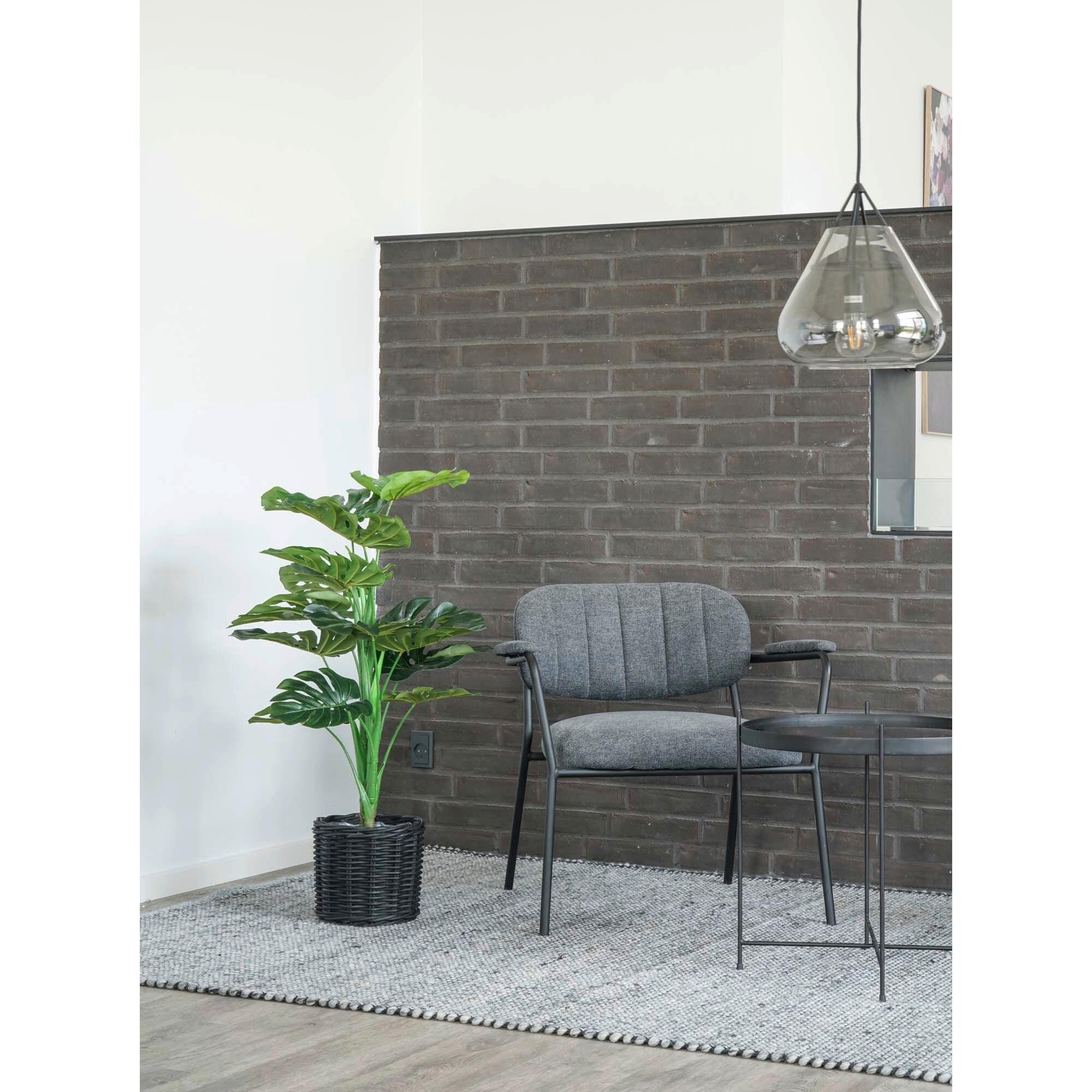 Kunstpflanze Monstera Grün Schwarz B: 18 Cm - Schwarz/Grün, Design (18/90/17cm)