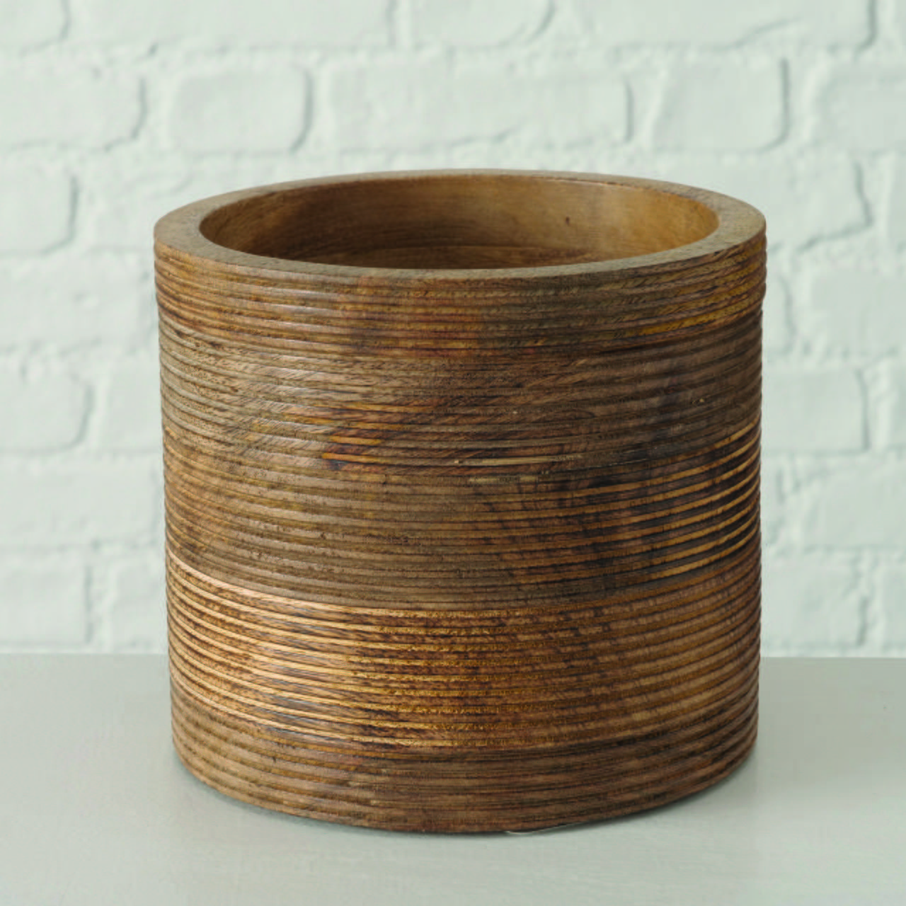 Obal Na Kvetináč Lenuia, V: 17cm - prírodné farby, Štýlový, drevo (15/17cm) - Premium Living