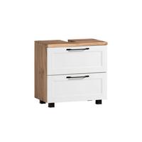 Skříňka pod umyvadlo ELMAU -EXKLUSIV- - bílá/černá, Romantický / Rustikální, kov/kompozitní dřevo (60/55/35cm) - Mömax