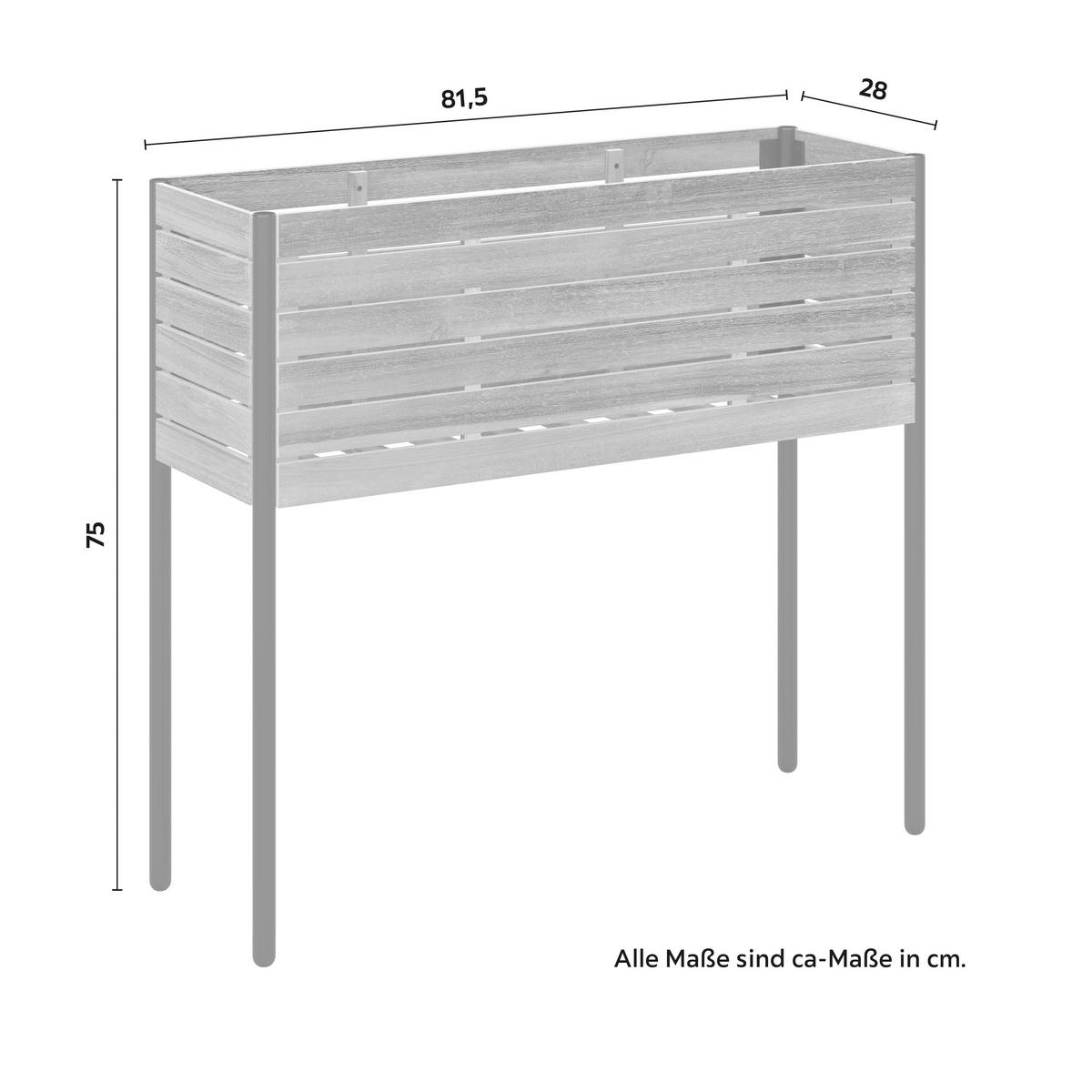VYVÝŠENÝ ZÁHON CHRISTO 3 - černá/barvy akácie, Natur, kov/dřevo (81,5/75/28cm) - Mömax