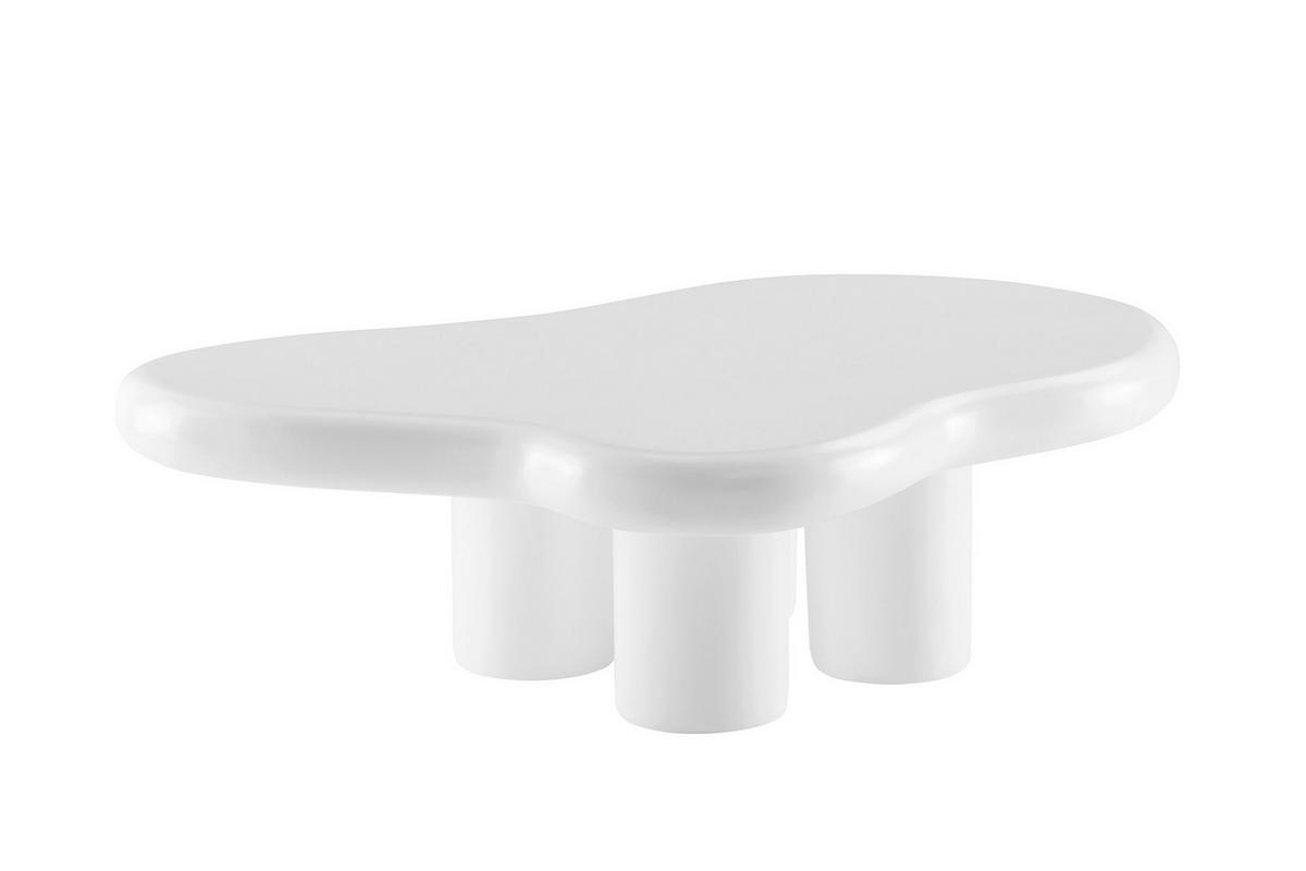 Couchtisch Weiß B: 89 Cm - Weiß, Design, Kunststoff (123/89/35cm) - Livetastic