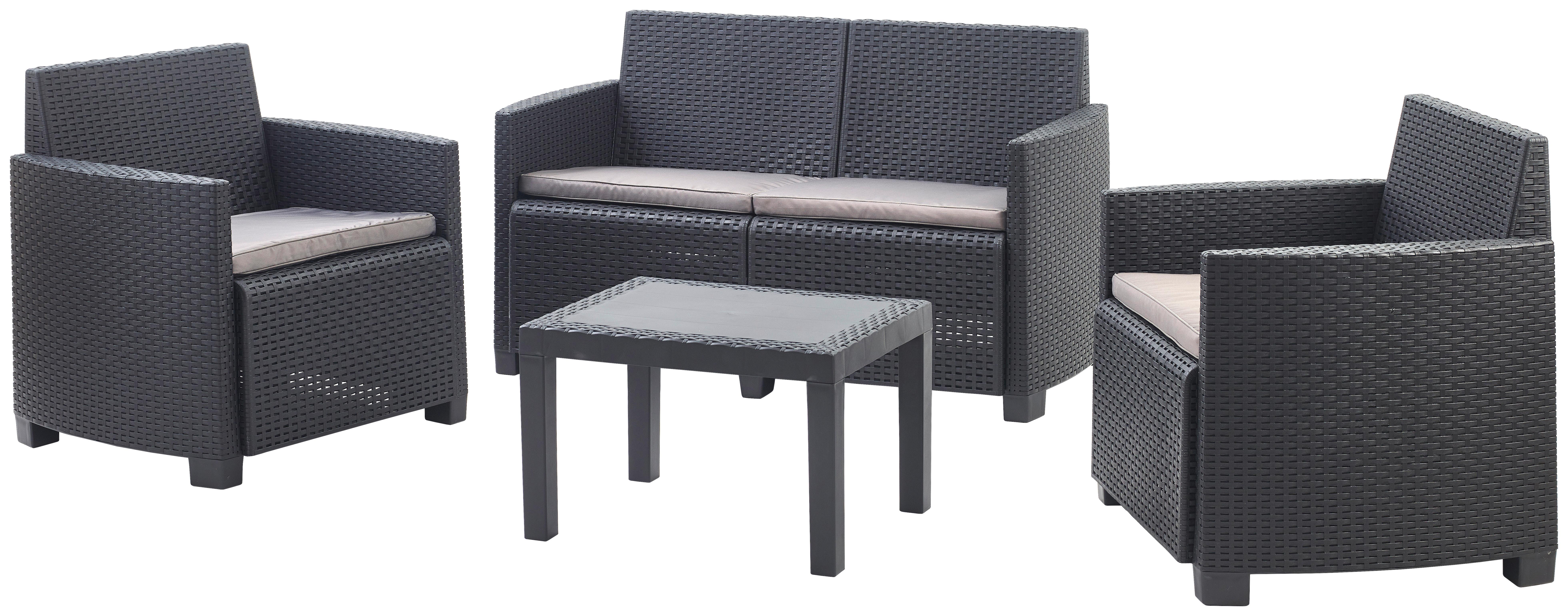 Lounge Garnitúra Arena - antracit, Modern, műanyag (53/53/40cm) - Mömax