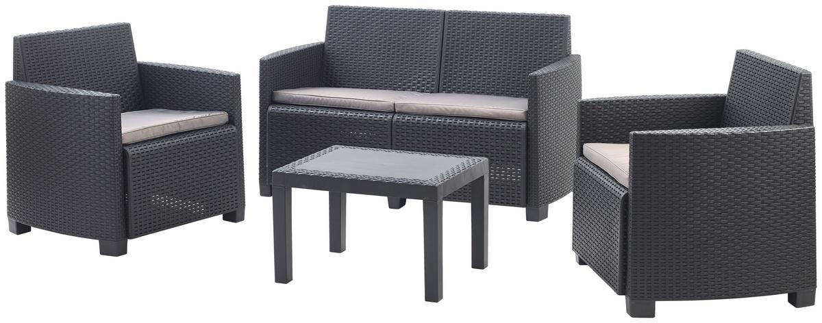 Lounge Garnitúra Arena - antracit, Modern, műanyag (53/53/40cm) - Mömax