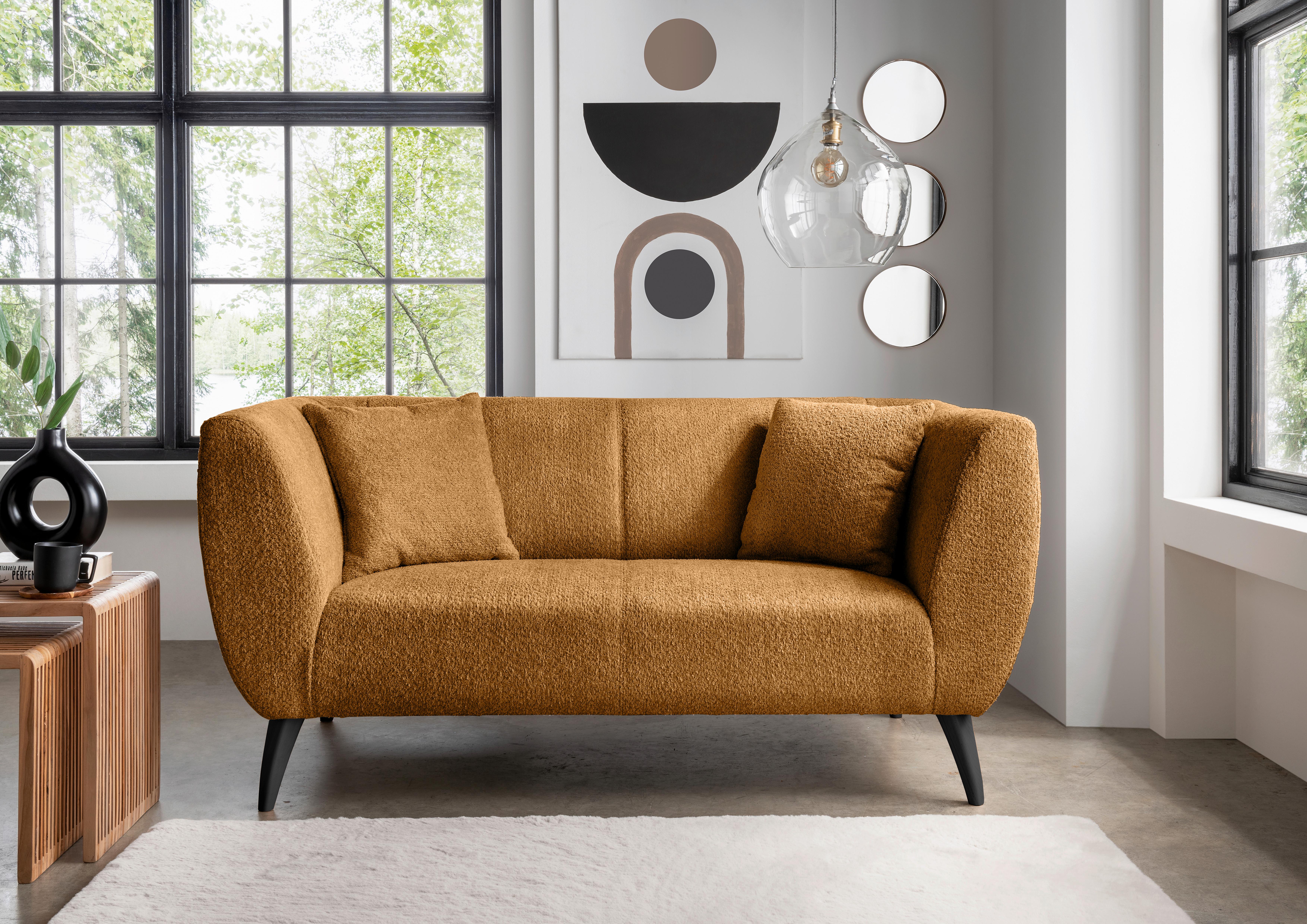 2-Sitzer-Sofa Colori Goldfarben, Rücken Echt - Goldfarben/Schwarz, MODERN, Textil (172/83/88cm) - MID.YOU