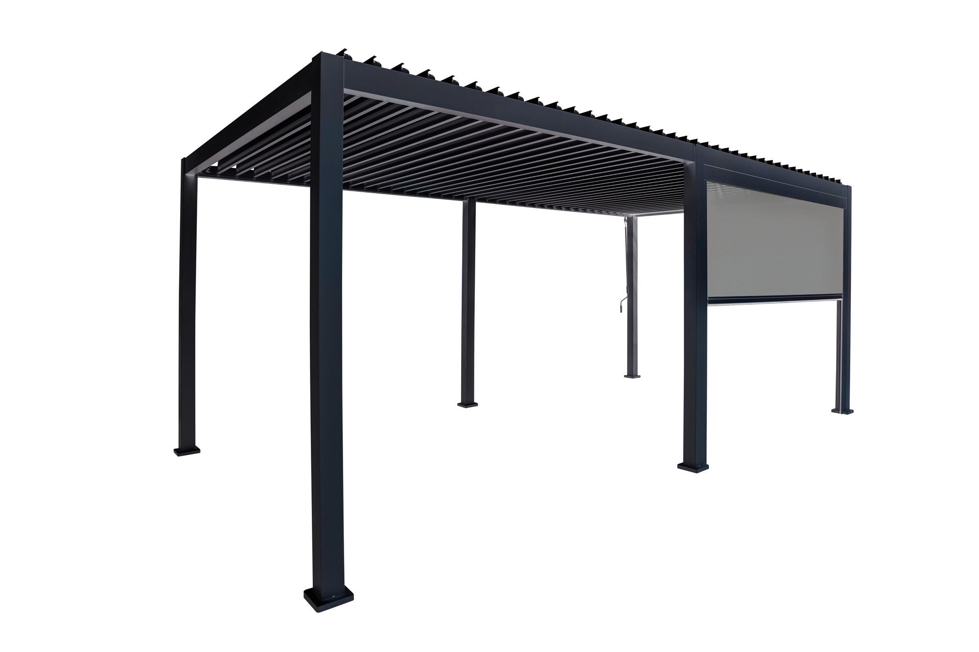 Pergola Deluxe Classic Rollo 300cm Anthrazit - Anthrazit/Grau, MODERN, Textil/Metall (300/250/10cm) - Gardenson