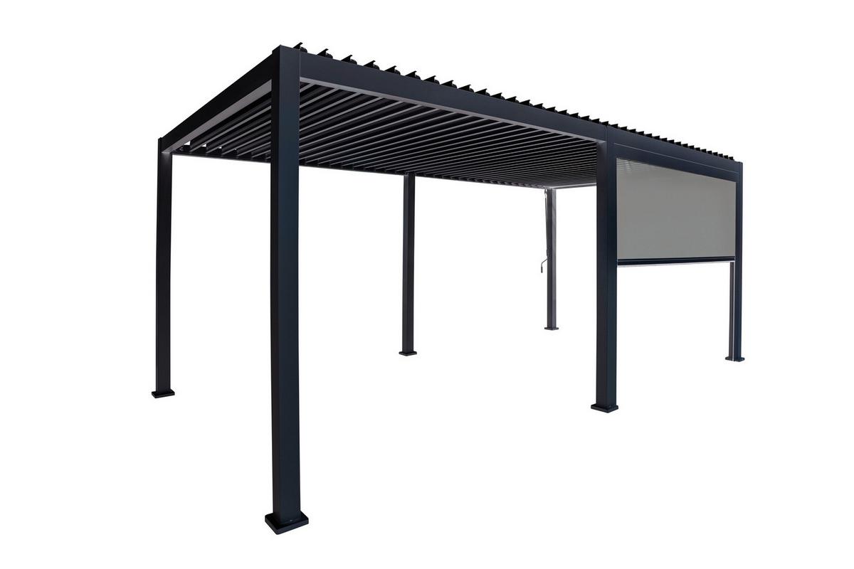 Pavillon-rollo Mirador B: 279 Cm, Wetterfest - Anthrazit/Grau, MODERN, Textil/Metall (360/250/10cm) - Gardenson