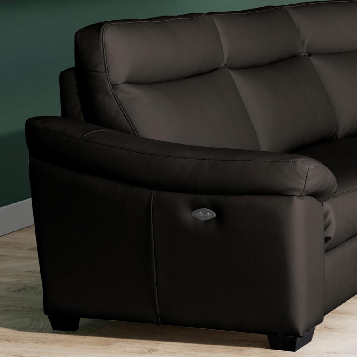 Ecksofa Dakar Braun B: 299x299 Cm - Schwarz/Braun, Design, Leder (299/299cm) - Livetastic