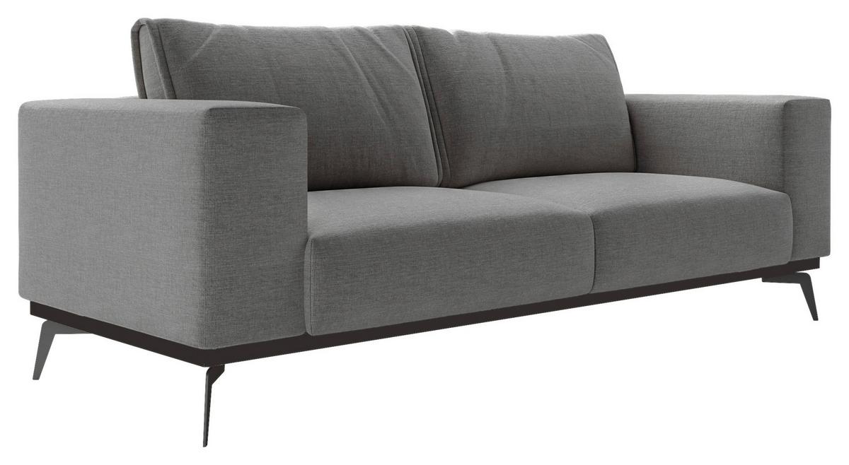 Dvojmiestna pohovka ISOLDE, tmavosivá - čierna/tmavosivá, Design, kov/drevo (250/87/95cm) - MID.YOU
