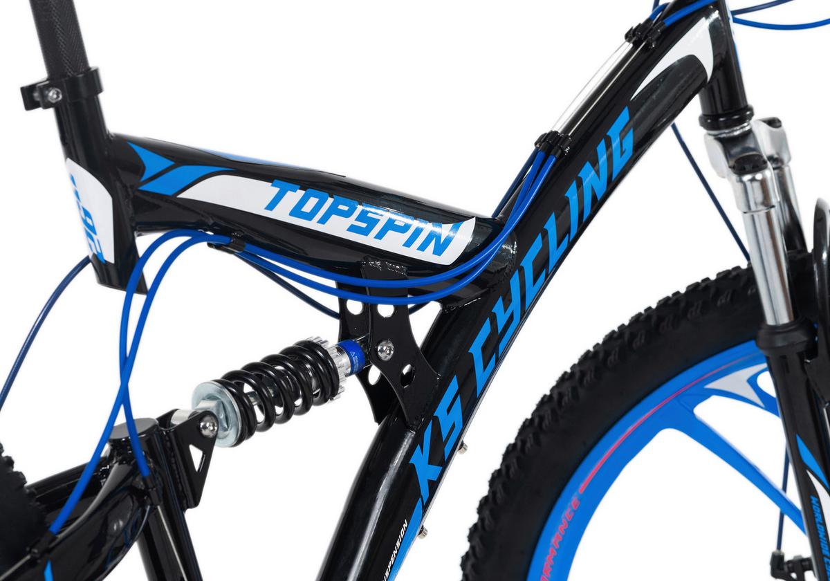 Mountainbike Fully 26 Zoll Topspin 21 Gänge - Blau/Schwarz, Basics, Metall (180/70/100cm) - KS Cycling