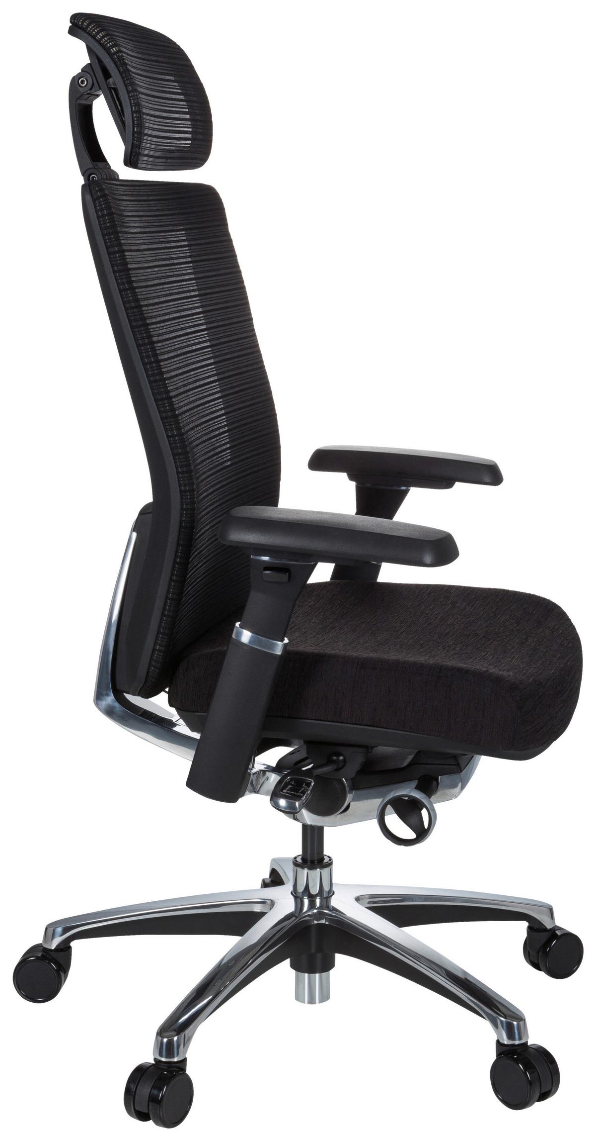 Drehstuhl Nova Pro I Schwarz - Silberfarben/Schwarz, MODERN, Kunststoff/Textil (65/133/60cm) - MID.YOU
