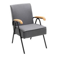 Retro křeslo Nati šedé - šedá/černá, Moderní, kov/dřevo (52/79/66cm) - Bessagi Home