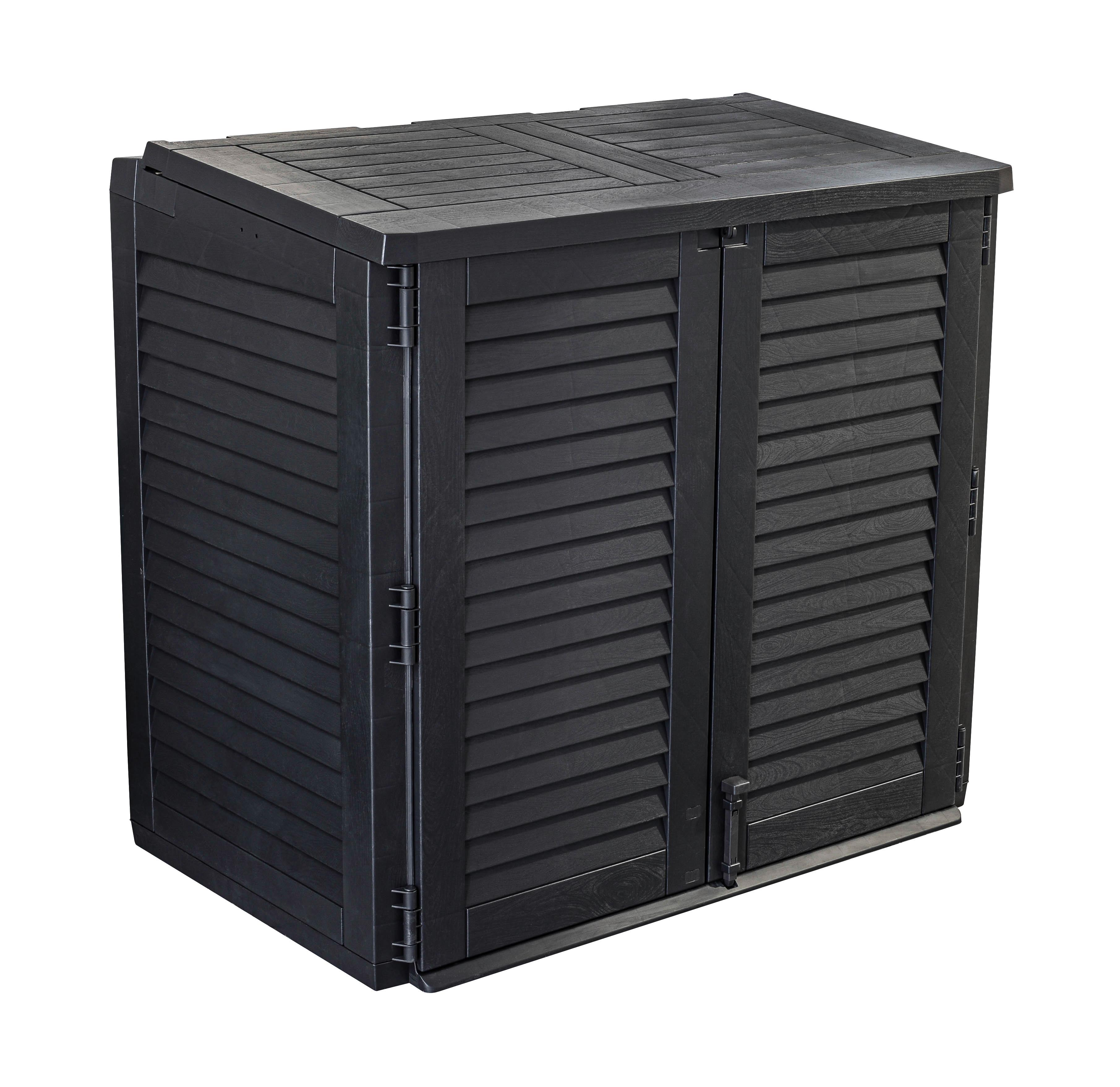 Aufbewahrungsbox F. Mülltonnen Deckel Aufklappbar 780 L - Anthrazit, Basics, Kunststoff (117/110/75cm)