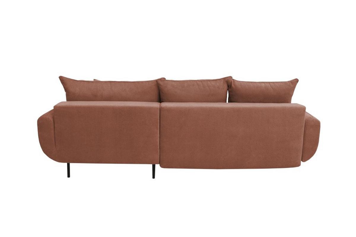 Rohová sedačka WAVE, pravá, indická růžová - starorůžová/černá, Moderní, kov/textil (266/189cm)