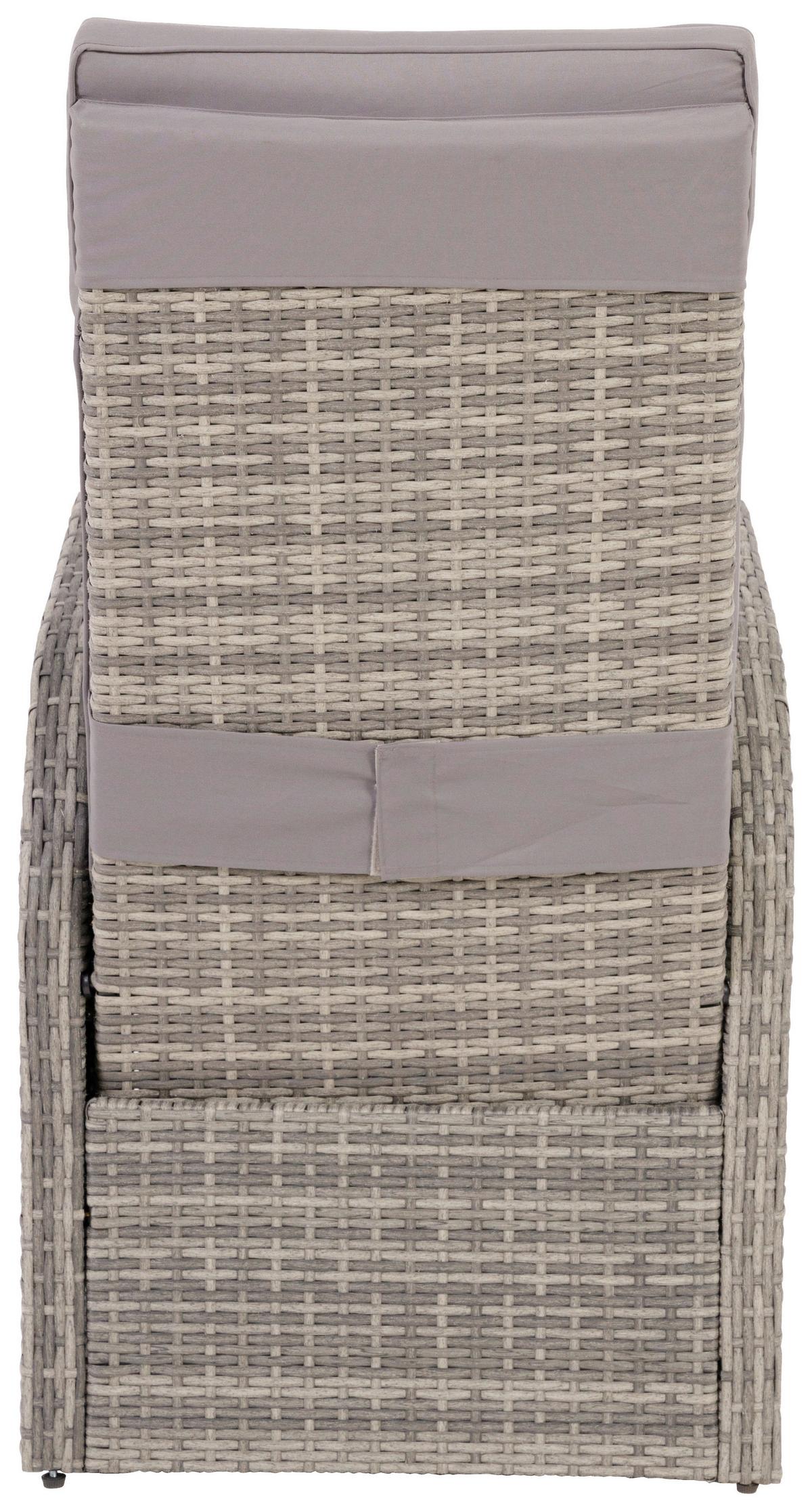 Gartensessel verstellbar Amelia Stahl, Kunststoff - Dunkelgrau, MODERN, Kunststoff/Textil - Beldano