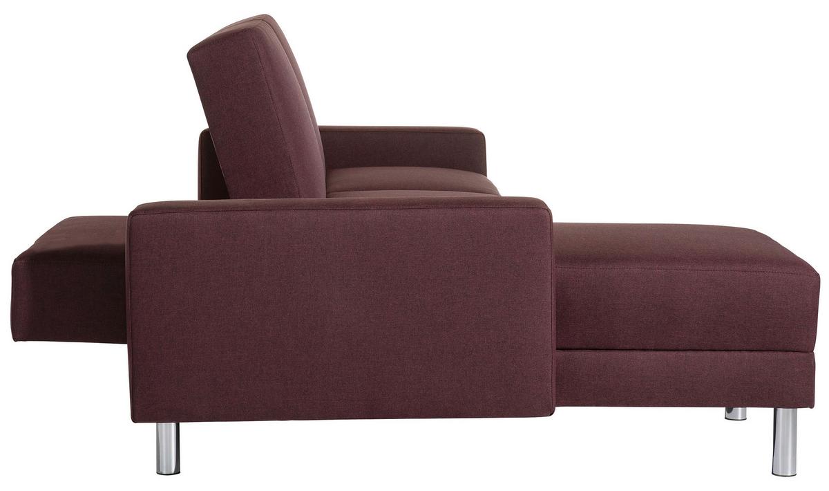 Ecksofa Mit Schlaffunktion Just Fashion, Dunkelrot - Chromfarben/Dunkelrot, KONVENTIONELL, Textil (152/230cm) - Max Winzer