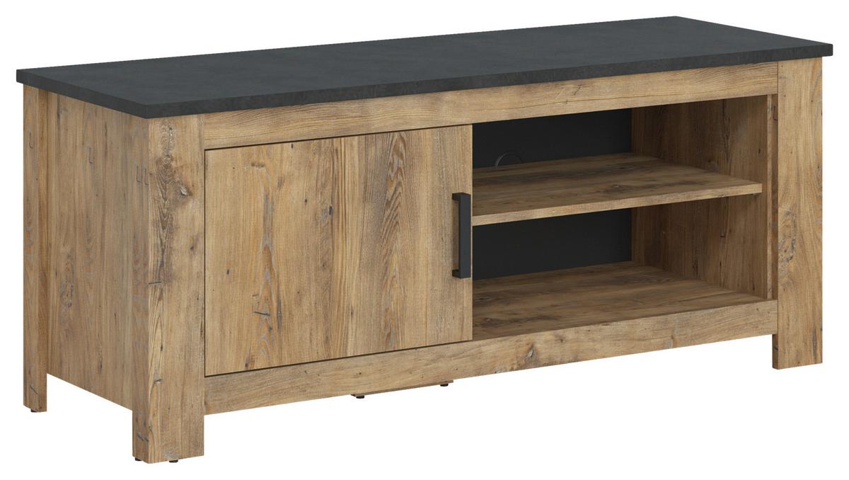 TV-Element Rapallo Kastanie B: 138 cm - Kastanienfarben/Schwarz, MODERN, Holzwerkstoff (138/57,7/48cm)