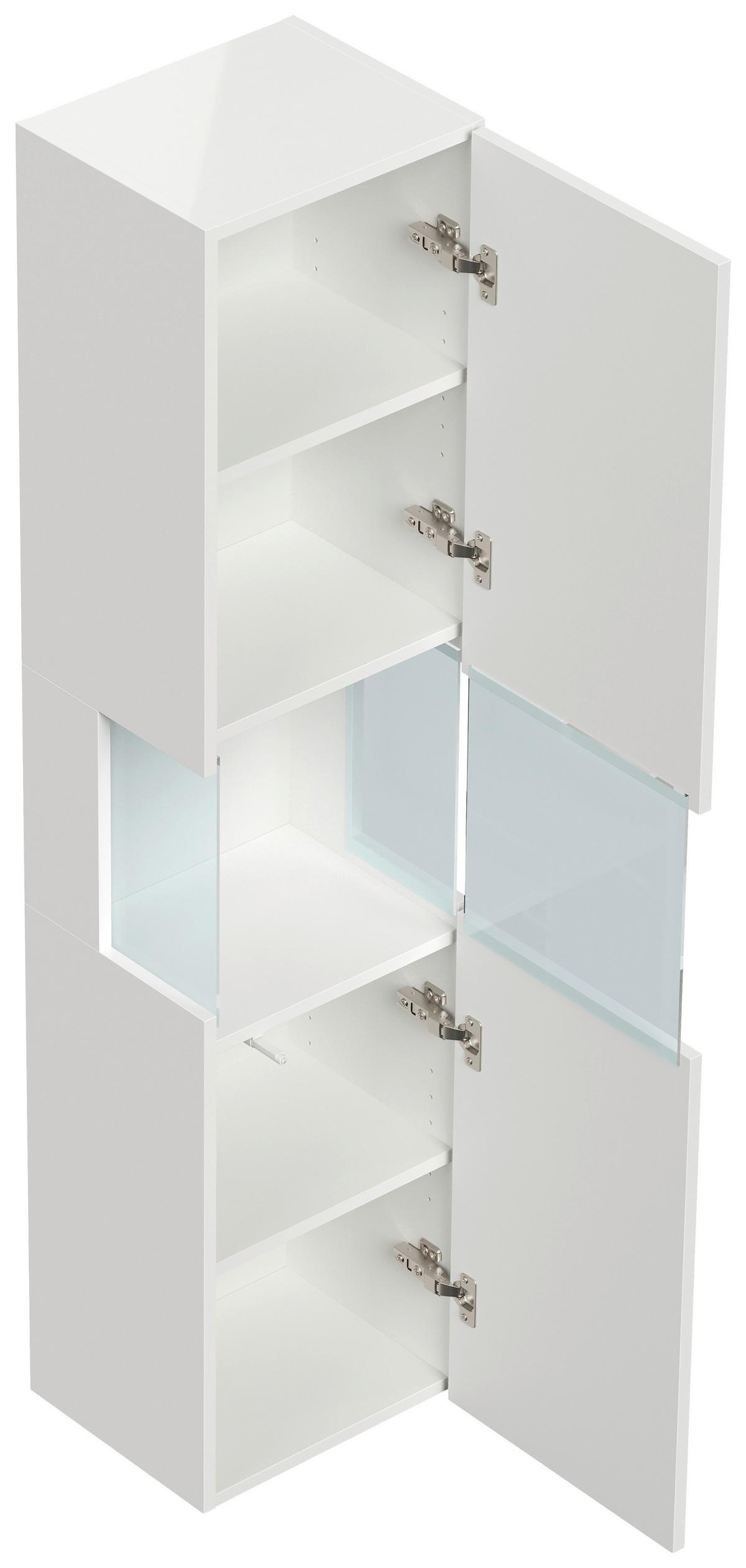 Hochschrank Limes Weiß Hg B: 35,2 Cm - Weiß Hochglanz, MODERN, Glas/Holzwerkstoff (35,2/150/30cm) - MID.YOU