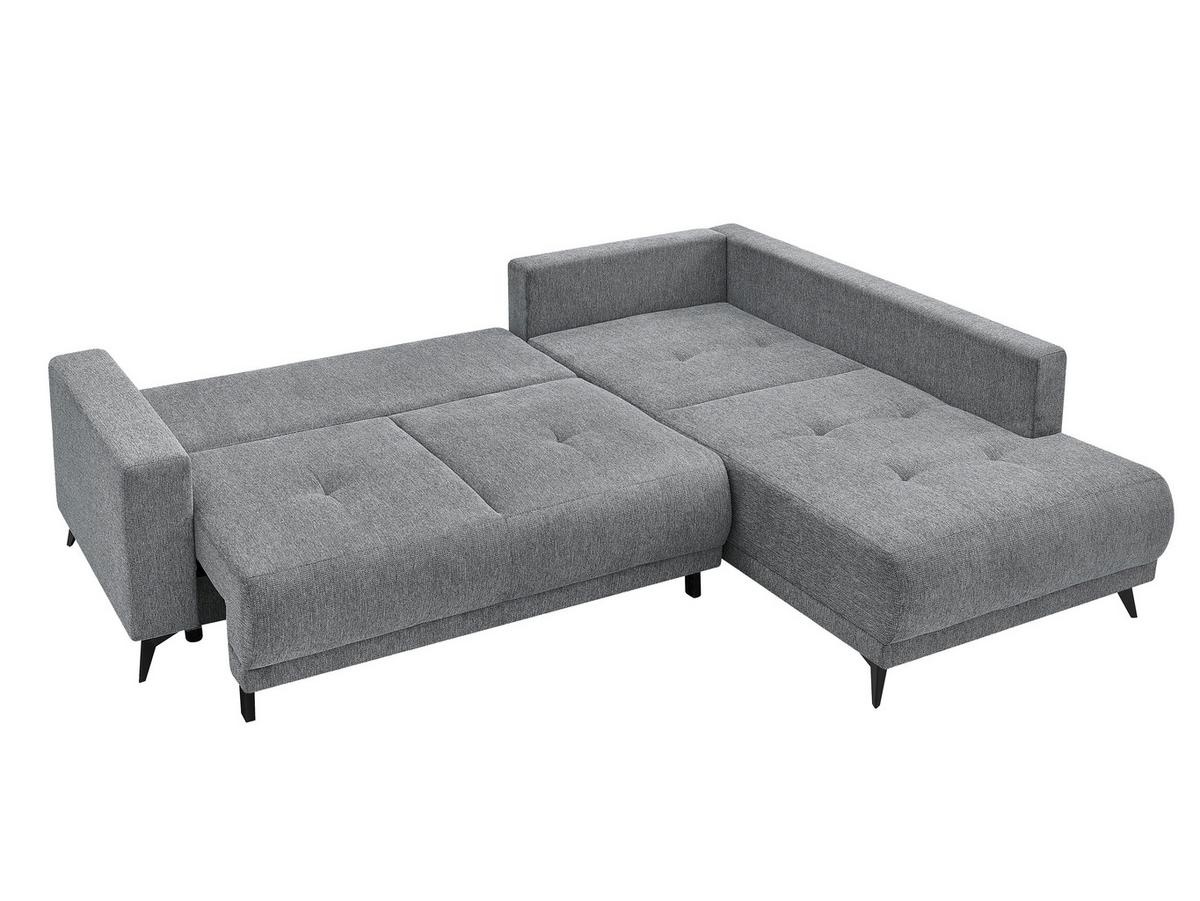 Rohová sedačka TEXAS, pravá, šedá - šedá/černá, Konvenční, dřevo (259/203cm) - Based