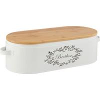 BOX NA CHLIEB Lore - biela/prírodná farba, Romantik / Landhaus, kov/drevo (43,5/20,5/13cm) - Zandiara
