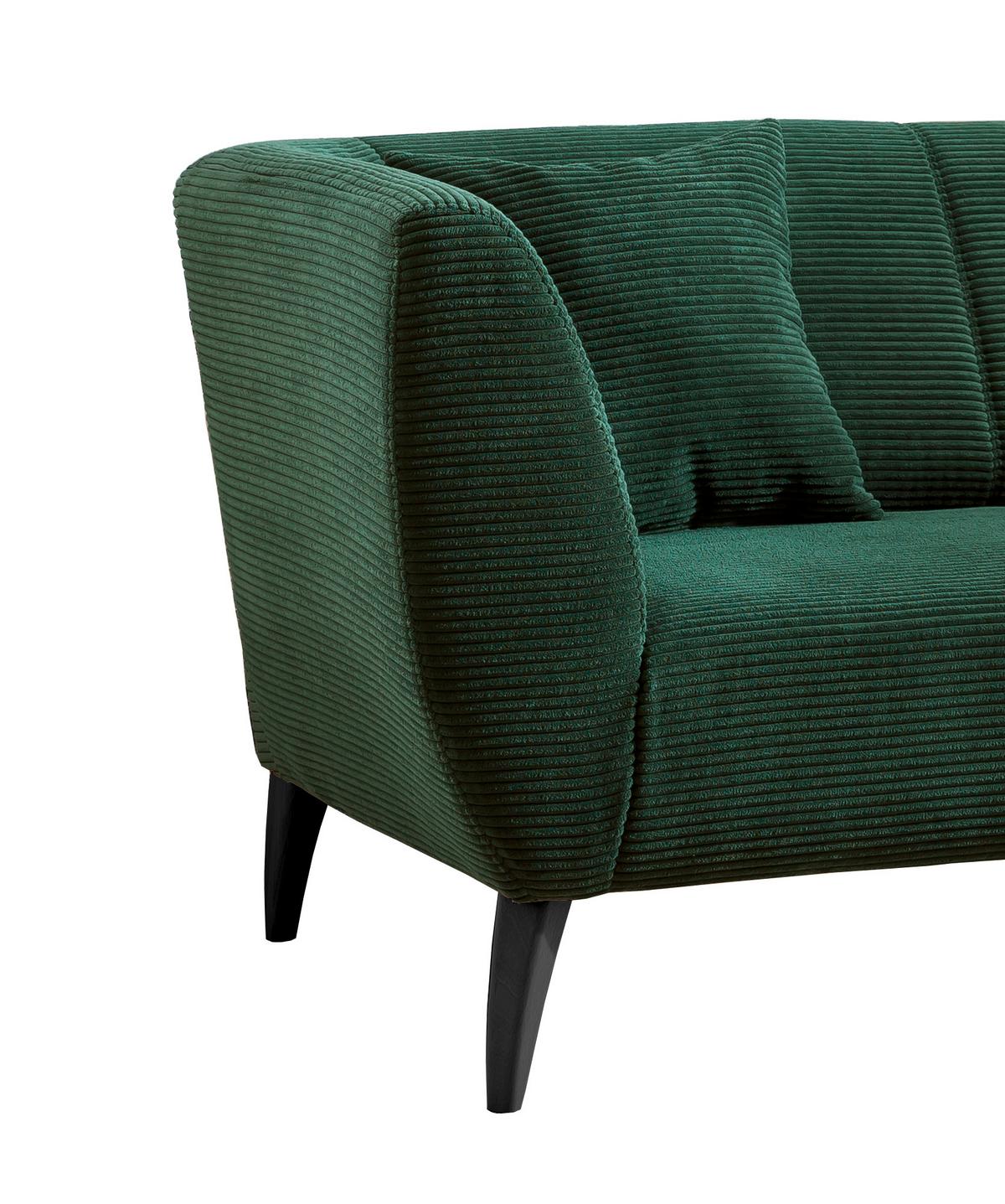 2-sitzer-sofa Colori Grün Rücken Echt - Schwarz/Grün, MODERN, Textil (172/83/88cm) - MID.YOU