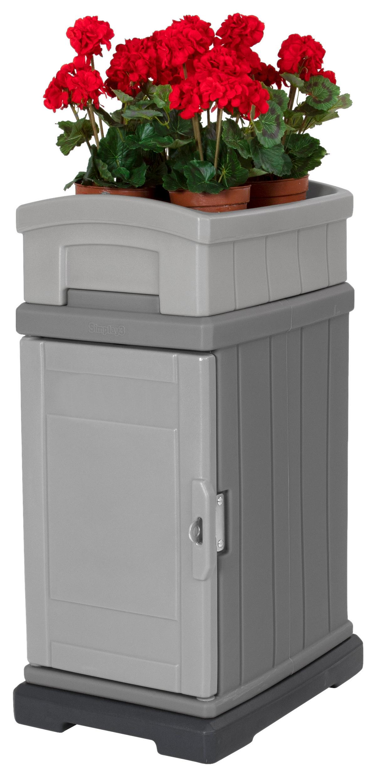 Paketbox mit Pflanzaufsatz Simplay Hide Away H: 98,1 cm - Grau, Basics, Kunststoff (56,5/42,5/98,1cm)