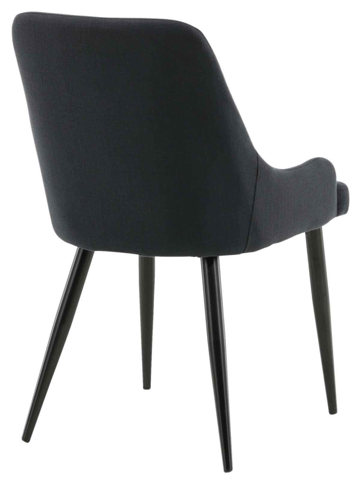 Stuhl-set Plaza Schwarz B: 49 Cm - Schwarz, Design, Textil/Metall (49/86/58cm) - Livetastic